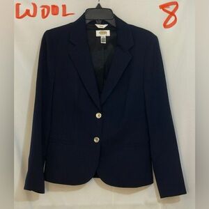 VINTAGE Talbots Midnight Blazer with Gold Accents